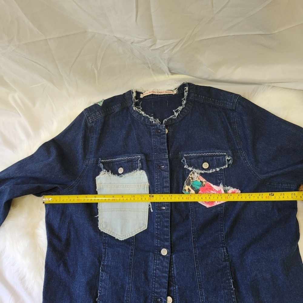 Sassy Britches Women's Denim Jacket with Floral Patch - Picture 13 of 16